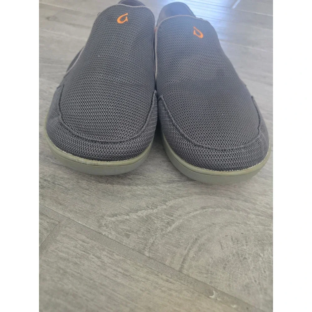 OluKai Men's Nohea Mesh‎ Slip On Shoes Dark Gray Loafers Size 12 Convertible
